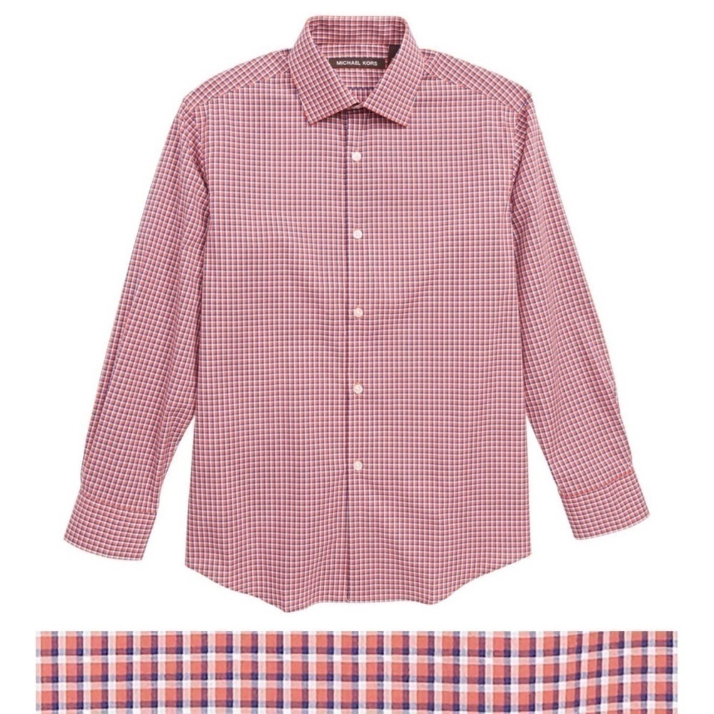 Michael KORS Big Boy’s Red/Blue Check Dress Shirt